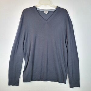 TSE Womens Wool Knit Sweater Top Size Large Gray Minimalist Luxury Preppy Cozy